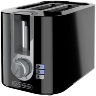 BLACK+DECKER 2-Slice Toaster, 7 Toast Shades, Removable Crumb Tray, Illuminated Bagel, Frozen and Cancel Functions