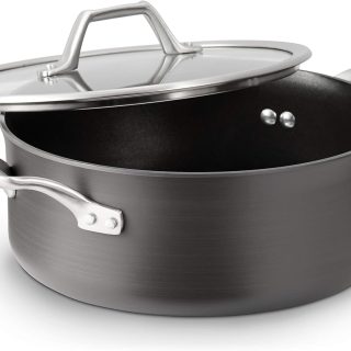 Calphalon Signature Hard-Anodized Nonstick Dutch Oven, 5-Quart, Oven-Safe, PFOA-Free, Black